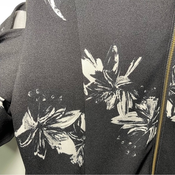 Pennington in every story women's black floral cold shoulder summer dress in 1X - Picture 8 of 8